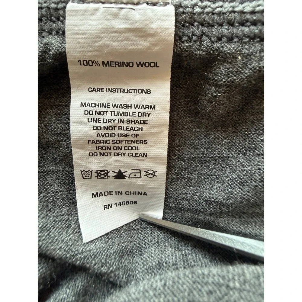 Evo Mens 100% Merino Wool Base Layer Leggings Gray Thermal Pants Size L 30x30